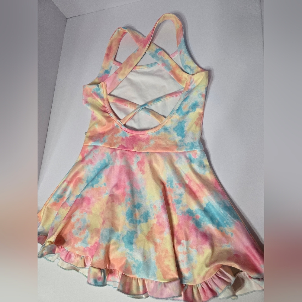 Caden Lane Pastel Tie-Dye Cloudactive Candy Clouds Active Dress 7/8 Toddler - Picture 3 of 5